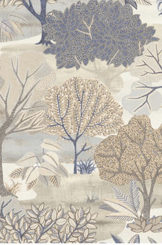 an image of a wallpaper with trees and plants on it's sides, including leaves