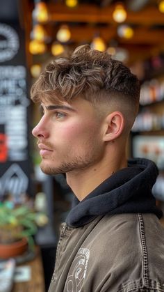 Marine Haircut Men, Men 2024 Haircut, Messy Textured Fringe Men, Mens Hair Styles Short, Blonde Mens Haircut, Warrior Cut Men, 2024 Mens Hairstyles, French Crop Low Fade, Marine Haircut