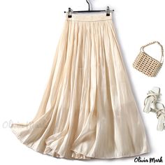 Olivia Mark - Illuminating Copper Ammonia Silk A-line Skirt with Pleated Design and High Waist Rice And Curry, Skirt Streetwear, Mid Calf Skirt, Twill Skirt, Silk Midi Skirt, Fairy Skirt, High Waisted Pleated Skirt, Dress With Pleats, Skirts Midi High Waisted