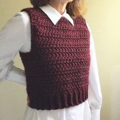 mollykmade's Chunky vest Chunky Crochet Sweater Vest, Crochet Vest Bulky Yarn, Sleeveless Sweater Crochet, Chunky Yarn Vest, Chunky Crochet Vest Pattern Free, Easy Crochet Sweater Vest, Crochet Chunky Vest Free Pattern, Crochet Sweater Vests, Vest Pattern Crochet