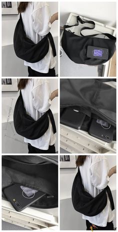 BirdinBag – Understated Hobo Handbag – Bird in Bag Casual On-the-go Shoulder Box Bag, Large Capacity Black Hobo Bag For School, Black Hobo Shoulder Bag For On-the-go, Versatile Black Shoulder Bag For School, Trendy Travel Hobo Pouch Bag, Trendy Black Hobo Bag Backpack, Black Tote Chest Bag For Daily Use, Casual Black Hobo Bag For On-the-go, Black School Bag With Zipper Pocket