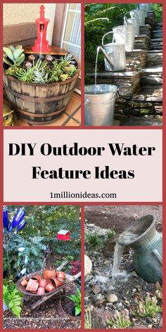 outdoor water feature ideas that are easy to make and great for your backyard or garden