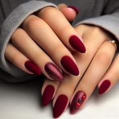 Why won't you follow this lovely exciting profile ! 💕💕💗💫💫 Short Gel Nails Red, Matte Red Nails Design, Red Short Nails Ideas, Fall Nails Red, Red Nails Art, Simple Fall Nails, Christmas Nails Easy, Pedicures