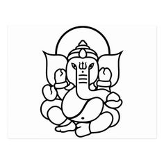 the lord ganesha sitting in lotus position with two hands on his chest and one leg