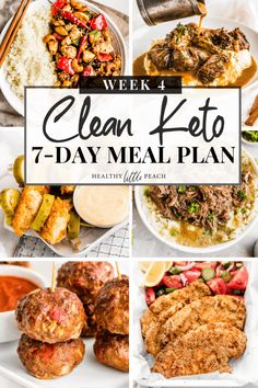 clean keto day meal plan with the title overlay