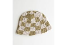 Product Details 100% Acrylic One Size Fits Most Checkered Bucket Hat, Bucket Hat, Crochet Hats, Knitting, Crochet, Hats