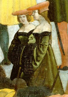 a painting of two women with umbrellas on their heads and one woman holding an umbrella over her head