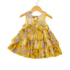 PatPat Floral Girls Dresses Toddler Girl Layered Princess Sundress exudes charm and elegance, able to respond to various occasions at any time. With its delicate floral patterns and layered design, it brings a touch of whimsy to any event. Toddler girl Summer clothes are made of 95% Chiffon & 5% PVC, which will not cause any damage to the skin, soft and comfortable, and elastic at the waist. Size: 5-6 Years.  Color: Yellow.  Gender: female. Chiffon Dresses With Ruffles For Dress-up, Princess Sundress, Girls Summer Dress, Toddler Girl Summer, Girls Sundress, Girls Floral Dress, Dresses Chiffon, Princess Dresses, Layered Design