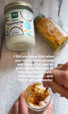 with coconut oil and turmeric Things To Make With Coconut Oil Diy, Turmeric Essential Oil Uses, Coconut Water Benefits For Women, Coconut Oil On Face, Coconut Oil On Skin, Coconut Oil And Turmeric, Coconut Oil Teeth Whitening, Diy Toothpaste, Natural Self Care