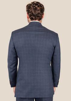 Stand out in the Twilight Blue Plaid Suit. Custom made from Super 120s 100% merino wool, this suit exudes elegance and style. Its classic pattern is sure to turn heads and be a statement look for any occasion. A must-have for fashion-forward individuals! Custom Fit Business Three-piece Suit, Fitted Wool Double Breasted Business Suit, Fitted Double Breasted Wool Business Suit, Custom Fit Wool Suits With Long Sleeve, Custom Fit Wool Suit With Long Sleeves, Custom Fit Wool Long Sleeve Suits, Slim Fit Wool Suits With Long Sleeves, Custom Fit Suit In Suiting Fabric, Fitted Wool Business Suits