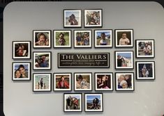 a wall with many pictures on it and the words the valilers above them