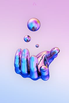 an abstract image of soap bubbles floating in the air and being blown by water droplets