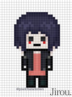 the pixel art is made to look like it has an evil face and black hair