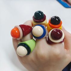 Torea Colorful Geometric Resin Rings - 6 Colors. Color contrast super trendy geometric Globe & Saturn cocktail rings. Fun and fashionable statement all over. Wear single or multiple style together. One size: Size 7 Buy TWO & Get 2nd One 50% Off - Automatic Discount Gender: WomenItem Type: RingsStyle: TRENDYShape\pattern: GeometricMetals Type: CopperMaterial: MetalFunction: Mood TrackerFine or Fashion: FashionSurface Width: 5mm Saturn Cocktail, Acrylic Rings, Rings Cute, Accessory Inspo, Resin Rings, Acrylic Ring, Girls Travel, Crazy Colour, Studded Belt