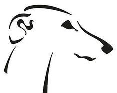 an image of a dog's head in black and white on a white background