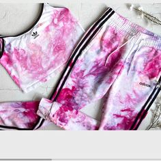 Adidas Set | Tie Dye Adidas Cropped Cami + Tie Dye Adidas Joggers, Women’s Size Small Custom Made Tie Dye Outfit, Never Worn I Couldn’t Return It. Adidas Top - (Women’s) Size Small, Crop Cut, Embroidered Adidas Logo Chest: 32.5”-34.5” Adidas Joggers (Women’s): Small Waist: 26.5”-28.5” Hips: 36-38” Tie Dye Adidas, Pink Adidas Cotton Set, Adidas Pink Cotton Sets, Pink Cotton Adidas Sets, Fitted Pink Adidas Sets, Adidas Pink Fitted Sets, Fitted White Adidas Sets, Adidas Pink Sets For Spring, Adidas Pink Spring Set