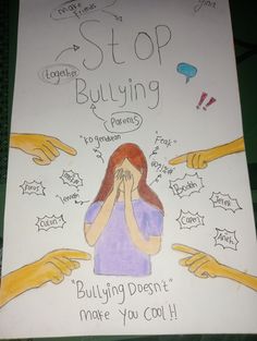 Bullizmi Drawing, Bully Awareness Poster, Stop Bulling Posters, Bulling Drawing Ideas, Stop Bully Poster, Poster Bully, Stop Bully, Stop Bulling, Pretty Alcoholic Drinks