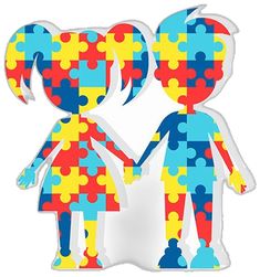 two people holding hands made out of puzzle pieces