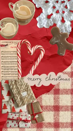 christmas collage with candy, cookies and other items