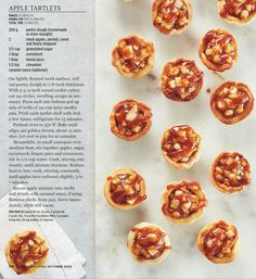 an image of apple tartles on a sheet of paper with instructions for making them