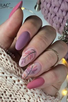 Short Almond Fall Nails 2022, Fall Nail Art Designs, Nail Styles, Fall Nail Art, Xmas Nails, Floral Nails