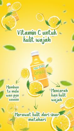 an advertisement with orange juice and lemon slices