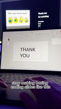 Stop making boring THANK YOU slide😎‼️ try this trick with your next project #ppt #tutorial Thank You Ppt Slide, Thank You Slide For Ppt, Ppt Tutorial, Minion Thank You, Slides For Ppt, Thank You, Quick Saves