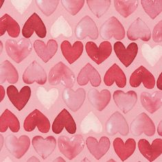 a pink background with hearts painted on it