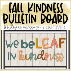 the fall kindness bulletin board has been designed to help students learn how to use it