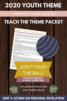 a poster with the words teach the theme packet and an image of a ball on it