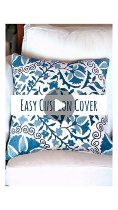 an easy cusc on cover pillow sitting on a chair with the word easy cusc on it