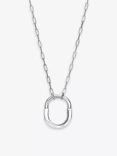 Tiffany And Co Necklace, White Gold Pendant Necklace, Tiffany And Co, Gold Pendant Necklace, Tiffany & Co., Gold Pendant, Rhodium Plated, Cable, White Gold