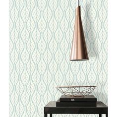 the wallpaper in this room is designed to look like an art deco style pattern