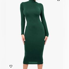 Plus Green Long Sleeve Body Con Pencil Dress Ruched At Hips Size 2x New With Tags Black Turtleneck Midi Dress, Turtleneck Bodycon Dress, Basic Bodycon Dress, Turtleneck Midi Dress, Winter Turtleneck, Winter Parties, Dress Tight, Black Turtleneck, Polyester Dress