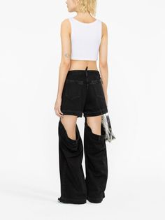 The Attico cut-out wide-leg Jeans - Farfetch Cutout Pants, Cut Out Jeans, The Attico, Wide Leg Jeans, Ultra Violet, Black Cotton, Black Jeans, Fashion Branding, Cut Out