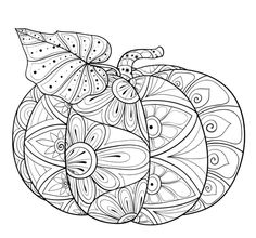 an abstract pumpkin coloring page for adults