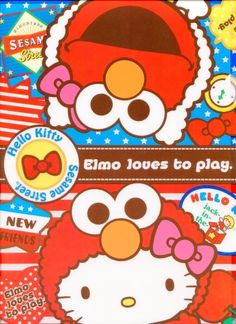 an advertisement for hello kitty's elmo loves to play