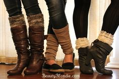 How To Wear Leg Warmers, Diy Leg Warmers, Boots With Leg Warmers, Clothing Alterations, Fashion Rules, Boot Toppers, Diy Upcycling, Old Sweater, Pinterest Ideas