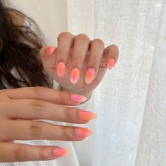 Trending Nails, Airbrush Nails, Simple Gel Nails, Cute Summer Nails, Cute Gel Nails