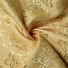 Kayla GOLD Polyester Floral Jacquard Brocade Satin Fabric by the Yard - 10004 Drapery Curtains, Gold Brocade, Floral Jacquard, Discount Fabric, Brocade Fabric, Stretch Velvet, Polyester Satin, Mellow Yellow, Dress Designs