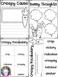 the printable worksheet for bunny thought