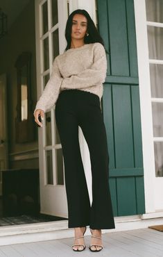 Black Black Wide-leg Flares For Workwear, Straight Leg Flares For Workwear In Fall, Wide-leg Flares For Night Out In Fall, Fall Wide-leg Flares For Night Out, Elegant Wide-leg Flares For Fall Night Out, Elegant Fall Flares For Night Out, Chic Wide Leg Flares For Fall, Chic Wide-leg Flares For Fall, Elegant Mid-rise Wide Leg Pants For Fall