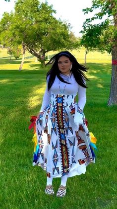 Just showing my beautiful granddaughter in my signature high waist ribbon skirt #jingledress #native Ribbon Dress Fashion, Ribbon Pants Native American, Native Ribbon Skirts, Ribbon Skirt Outfit, Native Ribbon Skirt, Ribbon Skirts Ideas, Ribbon Skirts Native American, Native American Style Outfits