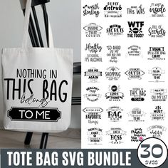 a tote bag svg bundle with the words nothing in this bag