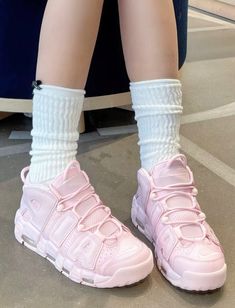 Nike Rosas, Nike Air More Uptempo Outfit, Nike Air Uptempo, Kawaii Shoes