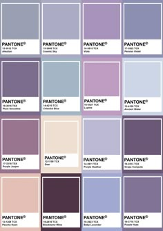 pantone's color swatches with different shades