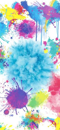 colorful paint splattered on a white background