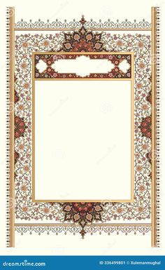 an ornate frame with flowers and leaves on a white background stock photo - image 3497