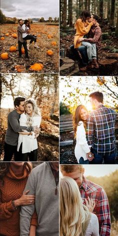 a collage of photos with people and pumpkins