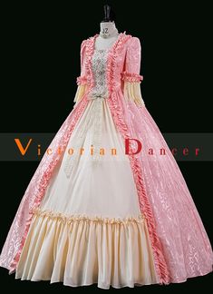 Women Pink Floral Tea Party Garden Gown Marie Antoinette Dress Condition: Brand New  Color:Pink  Material: This dress made of High Quality Jacquard, soft,smooth and comfortable to wear  Sleeve Length: Long Flare Sleeve  Dresses Length:Floor-Length  Neckline: amp;nbsp; Square Collar  Decoration: Ruffles + Lace  Package Includes:  Dress    The length of skirt about 45 inches (114 cm) long from waist to hem regardless of size. This dress is pictured with a 6-hoop skirt Petticoat underneath to achie Pink Ruffled Gown For Fancy Dress, Pink Fitted Gown For Costume Party, Pink Gown For Spring Fancy Dress, Spring Pink Gown For Fancy Dress Events, Fitted Pink Gown For Costume Party, Pink Gown For Fancy Dress In Spring, Pink Ball Gown For Fancy Dress, Pink Fitted Costume Gown, Pink Fitted Gown For Fancy Dress